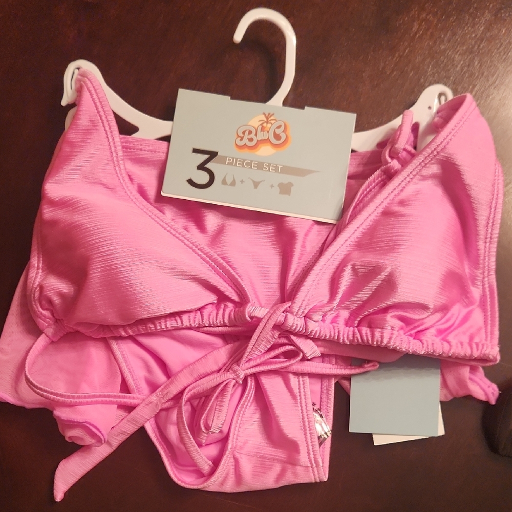Blue C Pink 3-Piece Bikini Set